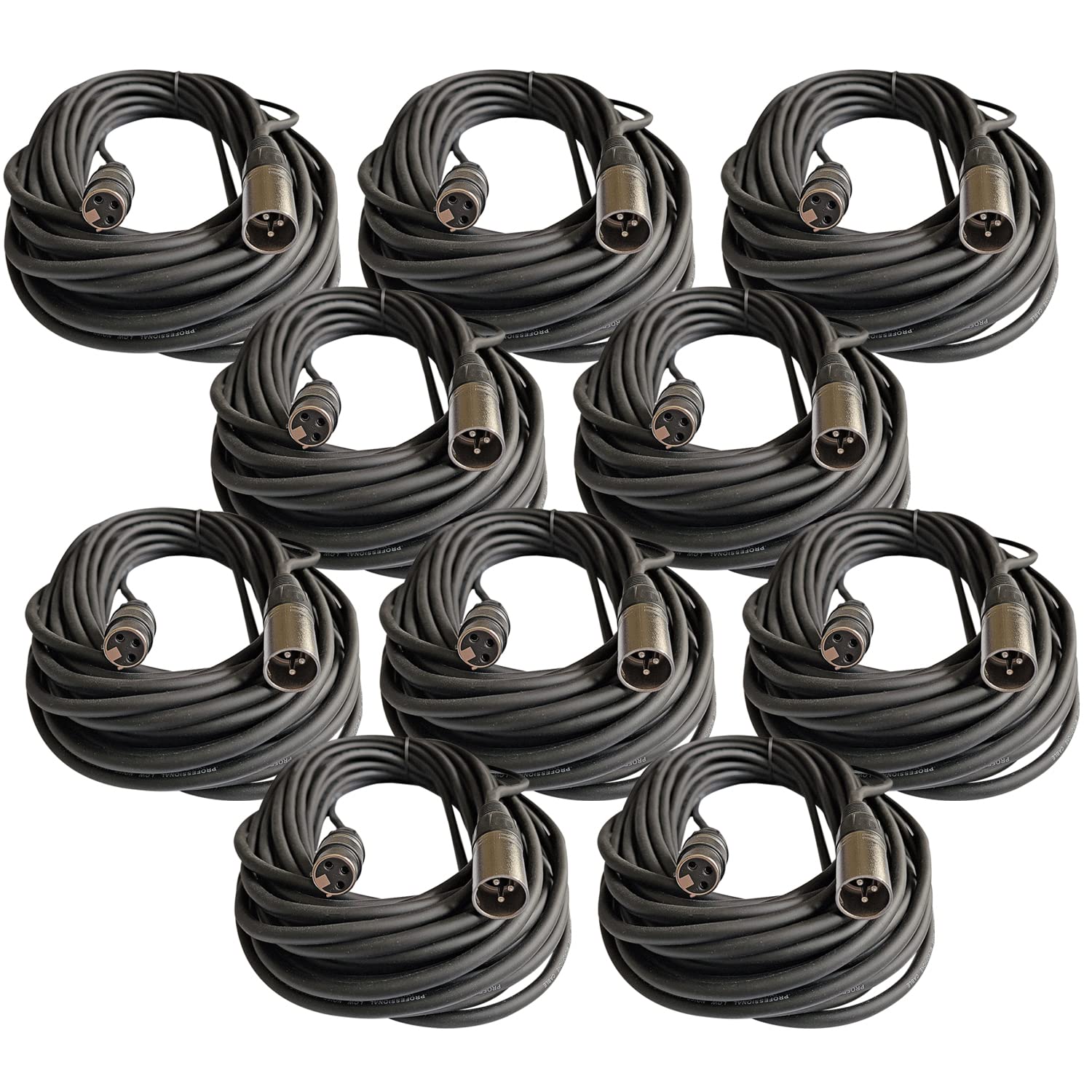 XLR Male to XLR Female Balanced Audio Microphone 3-Pin Cable (50ft)