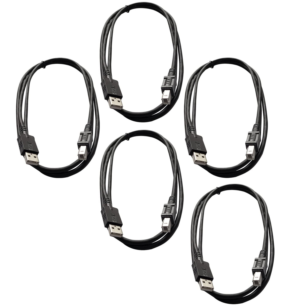 AxcessAbles USB 2.0 A Male to B Male USB Cord (5 feet)  5PK