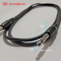 AxcessAbles TS14-STS115 Guitar, Keyboard, Gear, Instrument Cable - 1/4 inch (6.35mm) TS Connector (15ft)