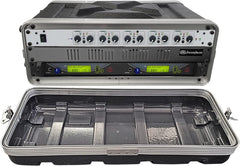 AxcessAbles 3U 8-Inch Depth Shallow Portable Equipment Rack Case | Lightweight DJ Rack Mount Case | Portable Compact Rack-Mount Cases with Retractable Handle (AXCABS3U8)