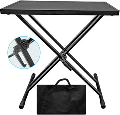 AxcessAbles MTS-01 Portable DJ Table Stand with Double-X Braced Keyboard Stand, Media Table Tray and Carry Bag