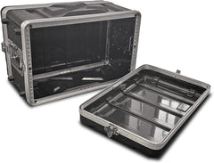 AxcessAbles 6U 8-Inch Depth Shallow Portable Equipment Rack Case | Lightweight DJ Rack Mount Case | Portable Compact Rack-Mount Cases with Retractable Handle (AXCABS6U8)