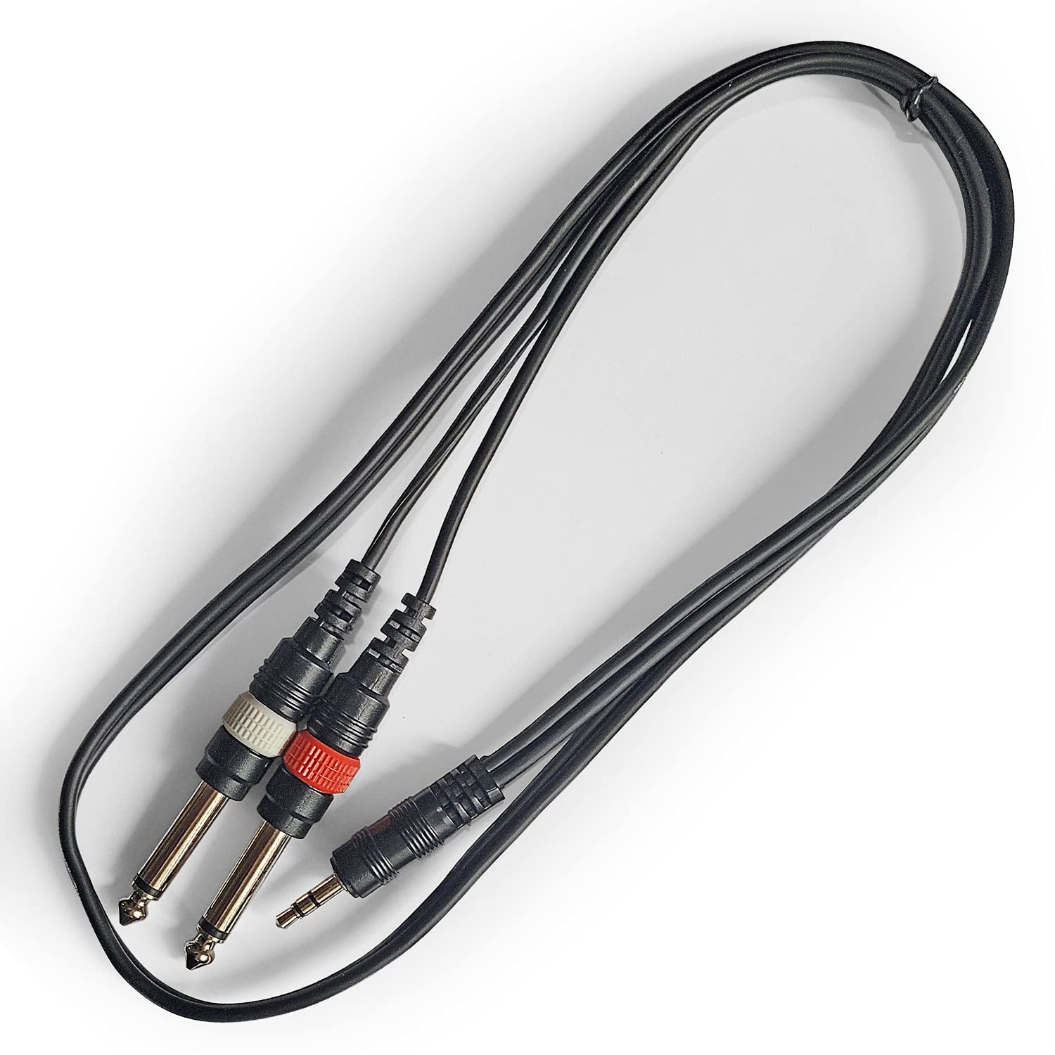 AxcessAbles TRS18-D14TS109 Audio Cable - 3.5 mm TRS to Dual 1/4 in TS Stereo Breakout Cable (10ft)  2PK