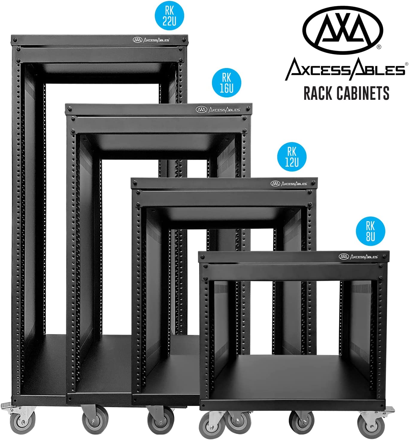 AxcessAbles 10-32 Rackmount Screws - 20 Sets of Rack Rail Screws and Washers -19 inch Equipment Screws | 10/32 Rack Screws for Mounting Hardware | Screw Sets for Recording Studio and Shelf Racks