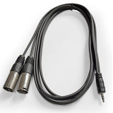 AxcessAbles TRS18-DXLR403M  Audio Cable, 3.5 mm Stereo TRS to Dual XLR Male  Cable (10ft)  5PK