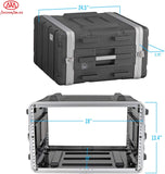 AxcessAbles 6U 19-Inch Depth Portable Equipment Rack Case| Lightweight DJ Rack Mount Case | Portable Compact Rack-Mount Cases with Retractable Handles (ABS6U19)