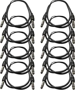 AxcessAbles TS14-STS105 Audio Cable -  Unbalanced Interconnect 1/4" in TS to 1/4" in TS ( 5ft)  10PK