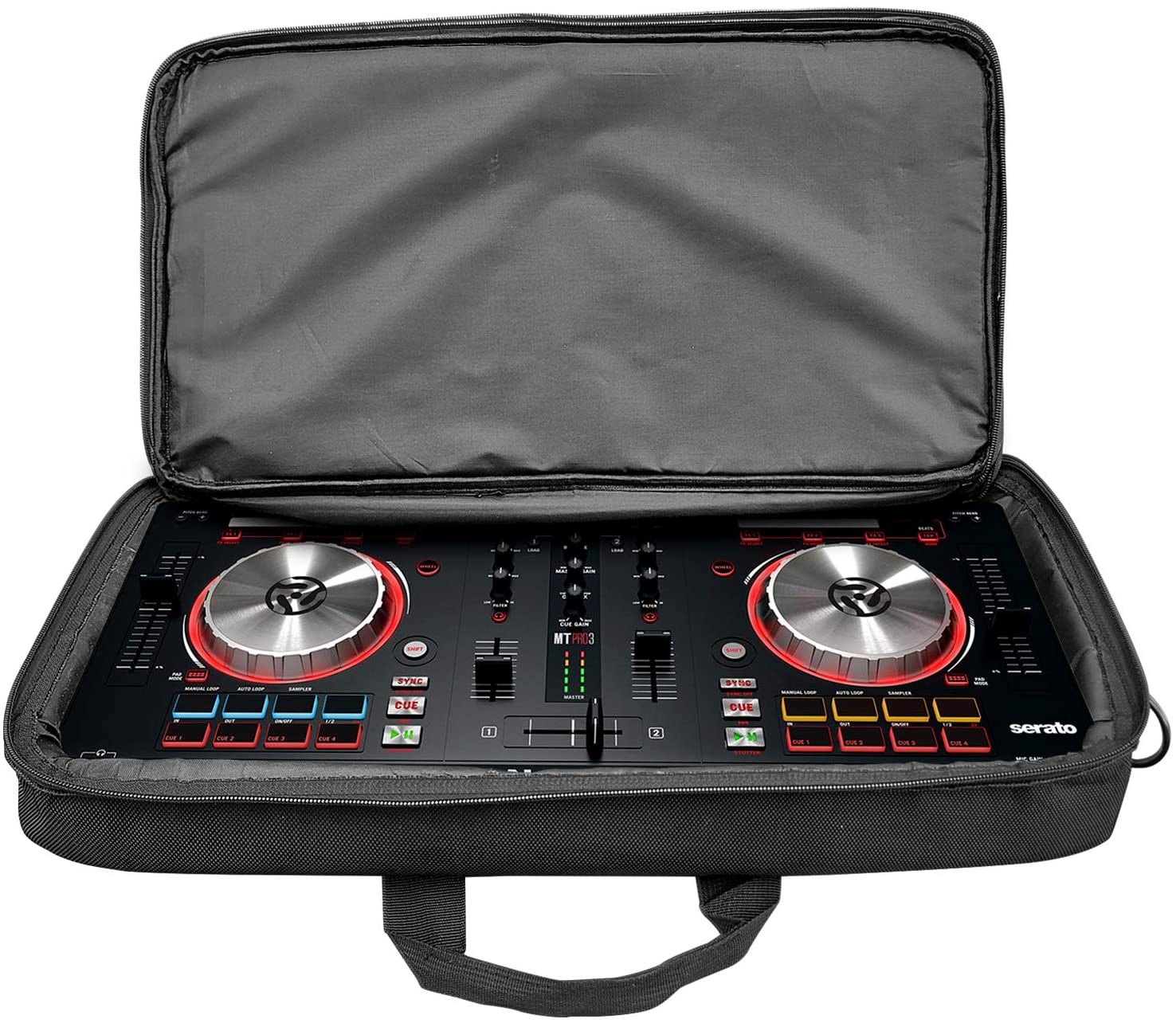 AxcessAbles DDJ-REV1 Controller DJ Case | DDJ-FLX4 Controller Gig Bag |  Compact DJ Controller Padded Carry Case with Shoulder Strap | Designed in  USA 