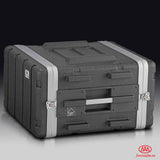 AxcessAbles 6U 19-Inch Depth Portable Equipment Rack Case| Lightweight DJ Rack Mount Case | Portable Compact Rack-Mount Cases with Retractable Handles (ABS6U19)