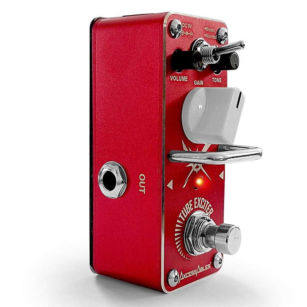 AxcessAbles TUBE EXCITER Overdrive/Distortion Guitar Pedal Bundle - Includes Power Supply and Cable