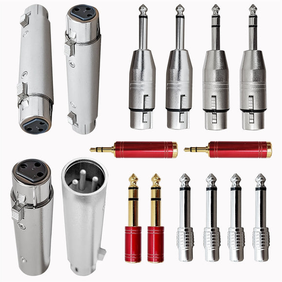 AxcessAbles Pro Audio Cable Gender Changing and Adapter Multi Pack with XLR, RCA, Headphone, TS, TRS Connectors for Sound Engineers, Churches, DJs, Recording Studios and More