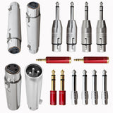 AxcessAbles Pro Audio Cable Gender Changing and Adapter Multi Pack with XLR, RCA, Headphone, TS, TRS Connectors for Sound Engineers, Churches, DJs, Recording Studios and More