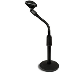 AxcessAbles Round Base Desktop Microphone Stand with Adjustable Gooseneck and Mic Clip Compatible with Dynamic Microphones SM57 SM58 SM48 BETA 57 E945 E845 E835 XM1800S | CM-213