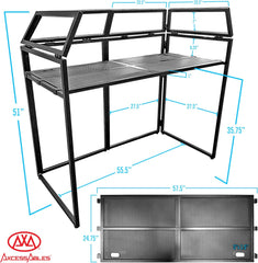 AxcessAbles DJ Booth XL Portable DJ Facade Booth Table with Black and White Scrims, Carry Cases | Standing DJ Booth | DJ Controller Stand | Recording Mixer Stand| DJ Booth XL - Open Box