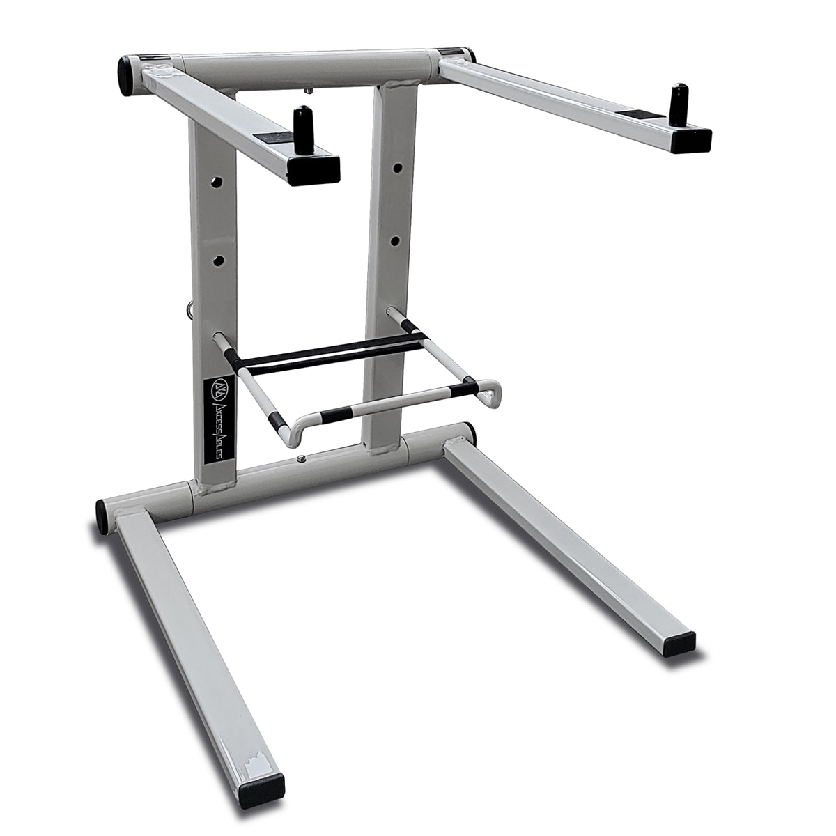 AxcessAbles DJLTS-01 DJ Tabletop Laptop Stand with Bag. For Home Office, Standing Desk, PC, Gaming, DJ, Studio. Ergonomic, Elevated Riser Compatible with MacBook (White) - Open Box