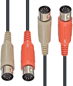 AxcessAbles MID-203 Dual 5-Pin to Dual 5-Pin MIDI Cable (10 ft). MIDI (Musical Instrument Digital Interface) Cable for Digital Keyboards, Synthesizers, Audio Interfaces.