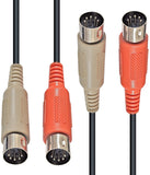 AxcessAbles MID-203 Dual 5-Pin to Dual 5-Pin MIDI Cable (10 ft). MIDI (Musical Instrument Digital Interface) Cable for Digital Keyboards, Synthesizers, Audio Interfaces.