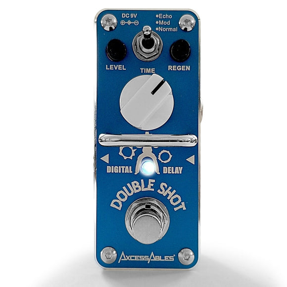 AxcessAbles DOUBLE SHOT Digital Delay Guitar Pedal - Delay / Echo / Repeat / Slap-Back
