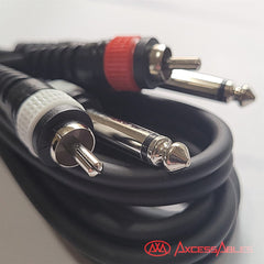 AxcessAbles Dual 1/4 Inch TS to Dual RCA Audio Interconnect Cable 6ft | Dual 6.35mm Male Jack to Dual RCA | 6ft DTRS to DRCA Unbalanced Patch Cables