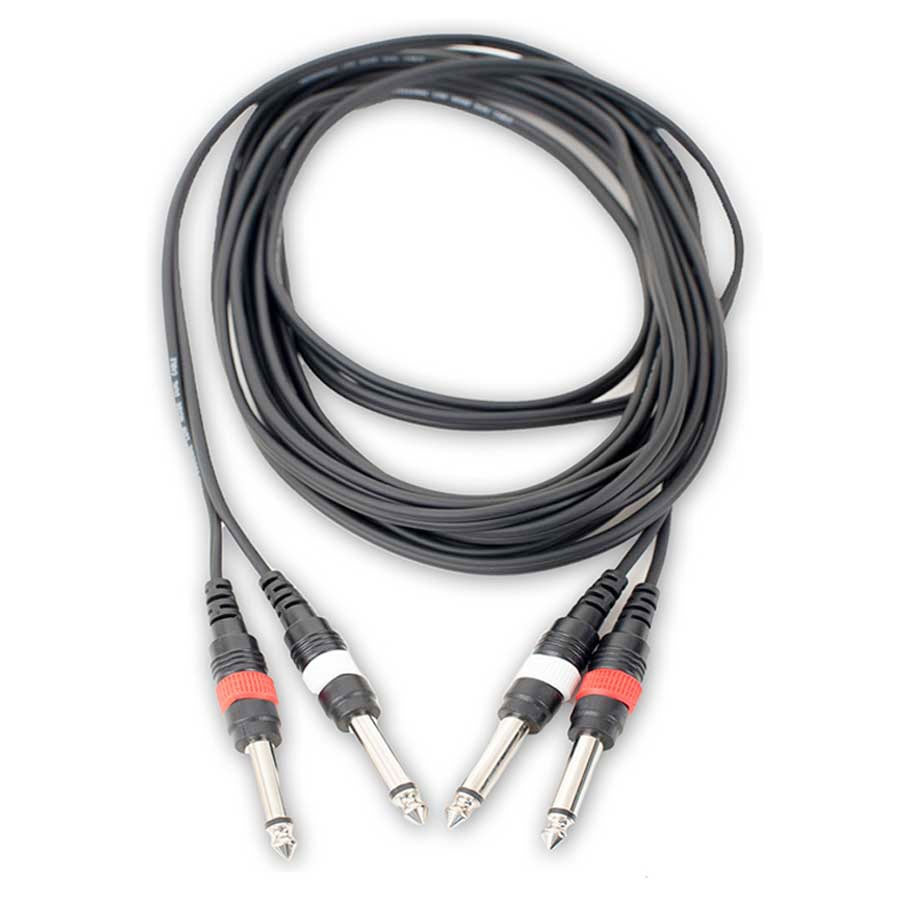 AxcessAbles Dual 1/4 Inch TS Audio Patch Cable 6ft | 6.35mm Male Jack Stereo Audio Cord | 6ft Dual TS to TS Unbalanced Patch Cables
