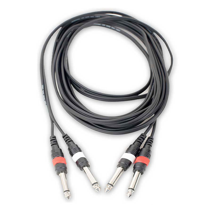 AxcessAbles DTS14-STS106 Dual ¼” (6.35mm) TS Audio Patch Cable for Keyboards/Outboard Gear/Mixing Console (20 ft)