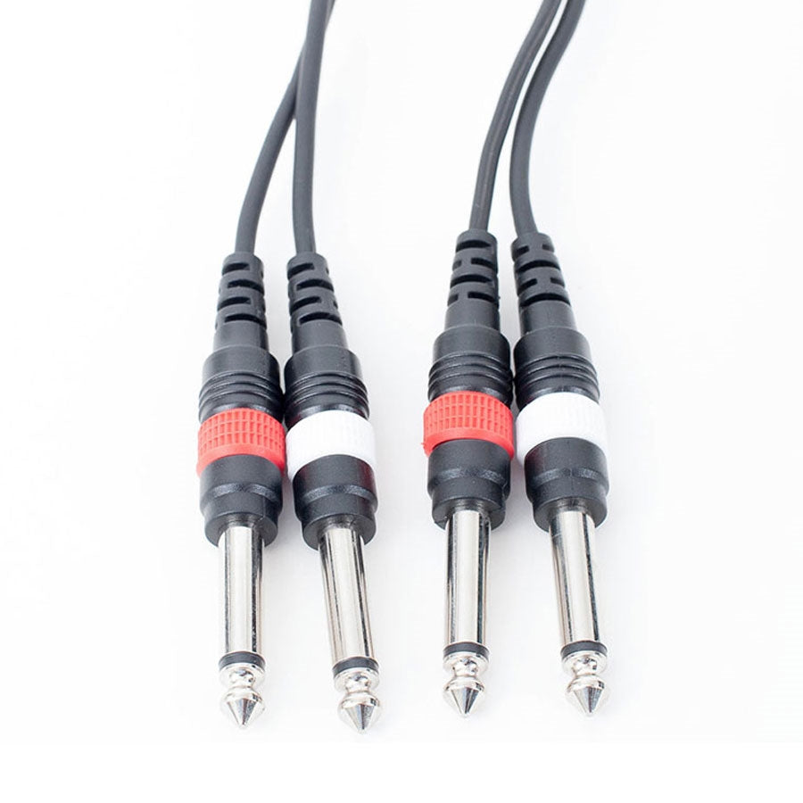 AxcessAbles DTS14-STS106 Dual ¼” (6.35mm) TS Audio Patch Cable for Keyboards/Outboard Gear/Mixing Console (20 ft)