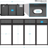 AxcessAbles Portable DJ Facade Booth Table with Black and White Scrims, Carry Cases | Standing DJ Booth - 40 x 20 | DJ Controller Stand | Recording Mixer Stand| DJ Facade for Lights (ES-01) - Open Box