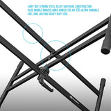AxcessAbles KX-201 Double X Keyboard/ DJ Coffin Case Stand with 100LB Capacity. No Assembly Required. - Open Box