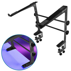 AxcessAbles DJ Laptop Stand with DJ Table Clamps | 9.25"-14" Adjustable DJ Stand for Audio Mixer| DJ Controller Stand | Compatible with 13"-16" MacBooks, HP Laptops (LTS-02 Black)