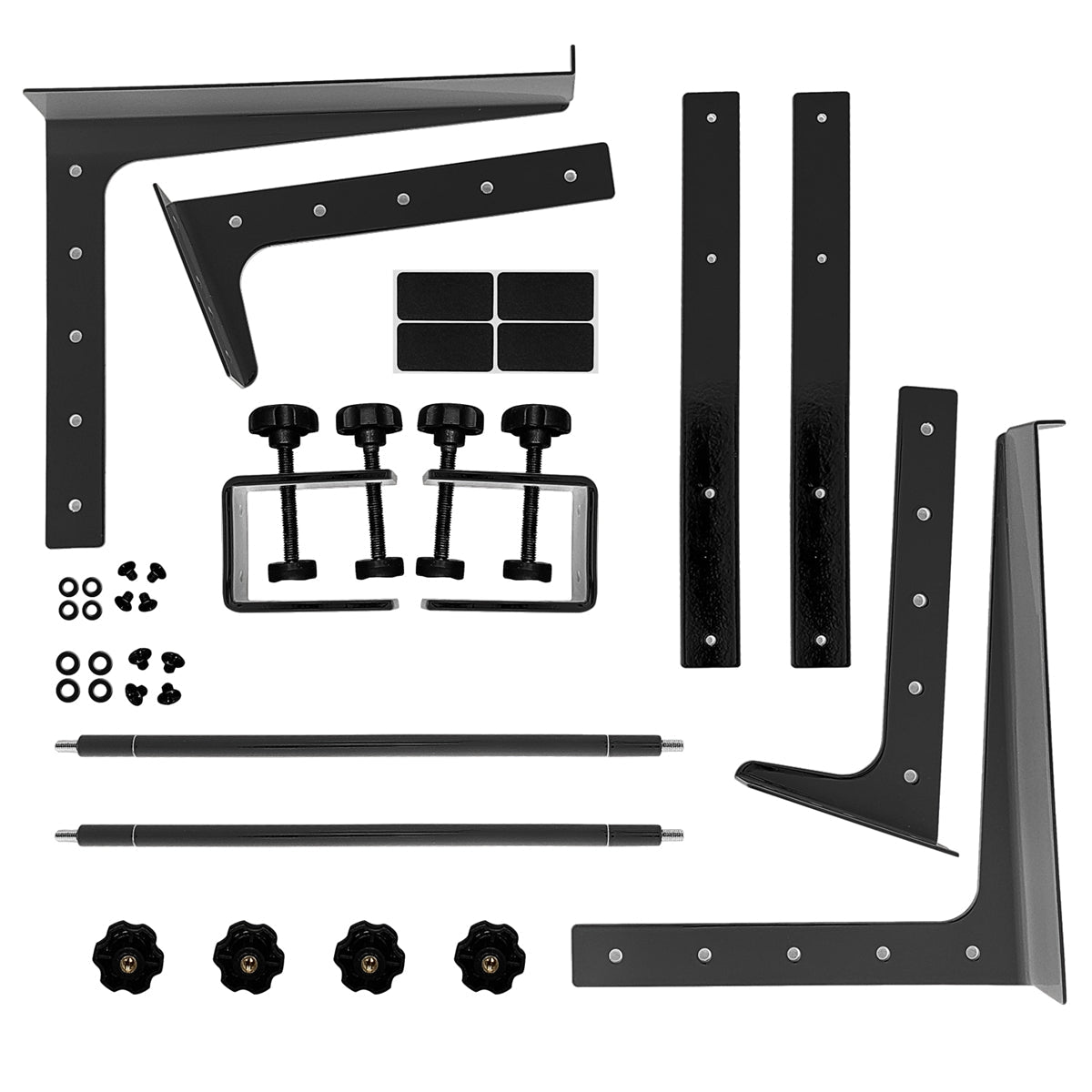 AxcessAbles DJ Laptop Stand with DJ Table Clamps | 9.25"-14" Adjustable DJ Stand for Audio Mixer| DJ Controller Stand | Compatible with 13"-16" MacBooks, HP Laptops (LTS-02 Black)