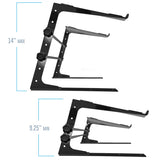AxcessAbles DJ Laptop Stand with DJ Table Clamps | 9.25"-14" Adjustable DJ Stand for Audio Mixer| DJ Controller Stand | Compatible with 13"-16" MacBooks, HP Laptops (LTS-02 Black) - Open Box