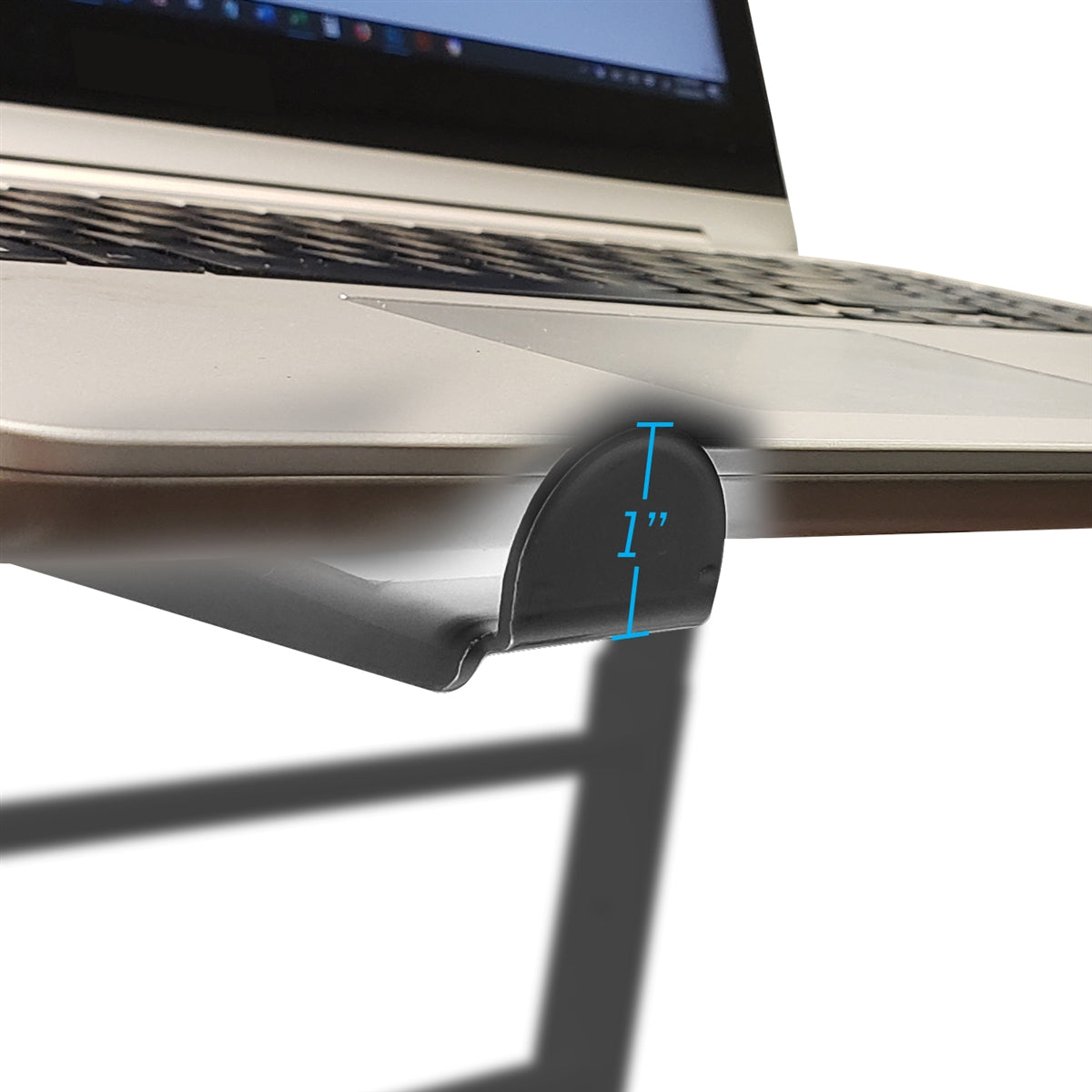 AxcessAbles DJ Laptop Stand with DJ Table Clamps | 9.25"-14" Adjustable DJ Stand for Audio Mixer| DJ Controller Stand | Compatible with 13"-16" MacBooks, HP Laptops (LTS-02 Black)