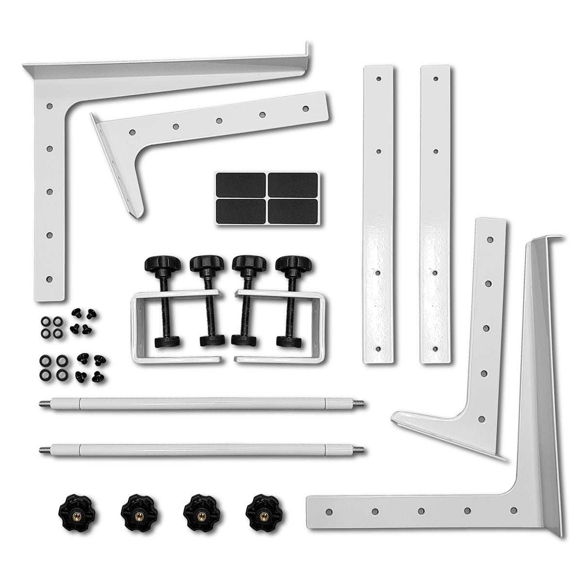 AxcessAbles DJ Controller Stand with Adjustable Height and Table Security Clamps| DJ Computer Stand| Laptop Stands for DJ, Desktop, Audio Mixers and Music Production (LTS-02 White)