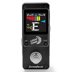 AxcessAbles Lunar Tuner Mini-Stomp Chromatic Digital Tuner for Guitar, Bass w/ Power Supply and Cable