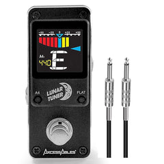 AxcessAbles LUNAR TUNER  Mini-Stomp Chromatic Digital Tuner w/ AxcessAbles Snap Connector and Instrument Cable