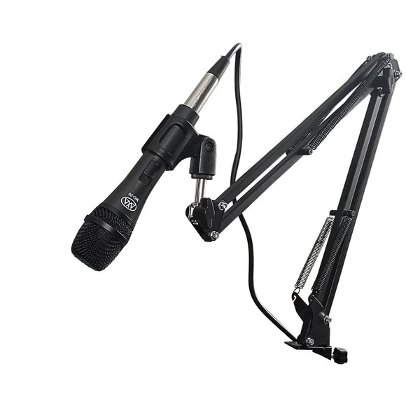 AxcessAbles MC-20 Dynamic Mic Bundle - Live/Studio/Recording/Podcasting - Desktop Boom Arm, Pop Filter & 10' XLR Cable