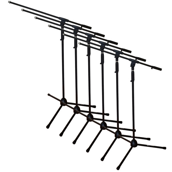 AxcessAbles MS-101 Microphone Stand with Boom Arm (6-Pack)