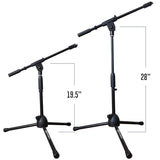 AxcessAbles MS-101L Low Profile Microphone Stand with Boom (2-Pack)