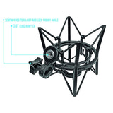 AxcessAbles Universal Microphone Spider Shock Mount with 4 Adapters. Spider Recording Mic Shockmount compatible with Rode NT1-A NT2-A Procaster AT2020 AT2020USB MXL990 770 R77 U87 - Open Box
