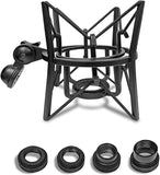 AxcessAbles Universal Microphone Spider Shock Mount with 4 Adapters. Spider Recording Mic Shockmount compatible with Rode NT1-A NT2-A Procaster AT2020 AT2020USB MXL990 770 R77 U87 - Open Box