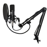 AxcessAbles MX-100 Professional Cardioid Studio Condenser Mic Bundle with Shock Mount, Desktop Mount Mic Swivel Boom Arm, Pop Filter & Cable - Ideal for Studio Recording & Broadcasting