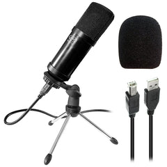 AxcessAbles MX-715 USB Studio Condenser Recording Microphone for PC Laptop MAC or Windows, Cardioid Studio for Recording Vocals, Voice-Overs, Streaming Broadcasts and YouTube Videos (4-Pack)