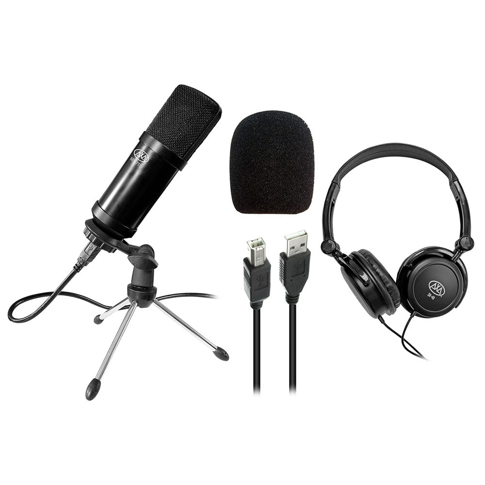 AxcessAbles USB Microphone Direct to You PC,MAC, Laptop, Tablet w/Headphones. No Additional Software Necessary for Home Office/Recording/School/Gaming/Podcast