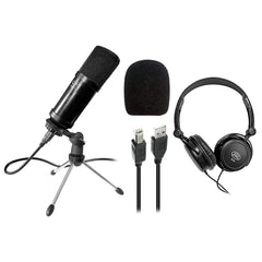 AxcessAbles USB Microphone Direct to You PC,MAC, Laptop, Tablet w/Headphones. No Additional Software Necessary for Home Office/Recording/School/Gaming/Podcast
