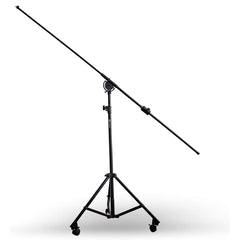 AxcessAbles Professional Heavy Duty Studio Overhead Boom Stand with Wheels | Telescoping Arm | Folding Tripod Legs| Mic Boom Stand | Shotgun Video Mic Stand | (MB-W)