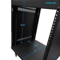 AxcessAbles 12U AV Rack Stand | 12 Space Component Rack Cabinet | Removable Side Panels for Open-Frame | 550lb Capacity Four Post Network Server Case| 19-Inch Rack-mountable Cabinet (RK12U)