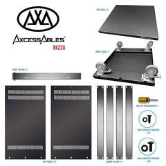 Axcessables  22U 19-Inch AV Rolling Equipment Rack Cabinet with Locking Wheels