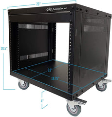 AxcessAbles RK 8U Equipment Rolling Cabinet Rack Stand with Locking Caster Wheels (Compatible with American 5mm & European 6mm Racks) Audio Video, Recording Studio, Music, Live Sound, Church Storage - Open Box