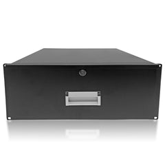 AxcessAbles 4U Locking Media Rack Storage Drawer | 45LB Capacity | Compatible with 19-Inch Rack-mount Server Racks and AV Equipment Cabinets. 15 inch Deep Metal Network Rack Drawer (RKDRAWER4U)