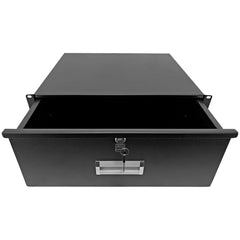 AxcessAbles 4U Locking Media Rack Storage Drawer | 45LB Capacity | Compatible with 19-Inch Rack-mount Server Racks and AV Equipment Cabinets. 15 inch Deep Metal Network Rack Drawer (RKDRAWER4U)